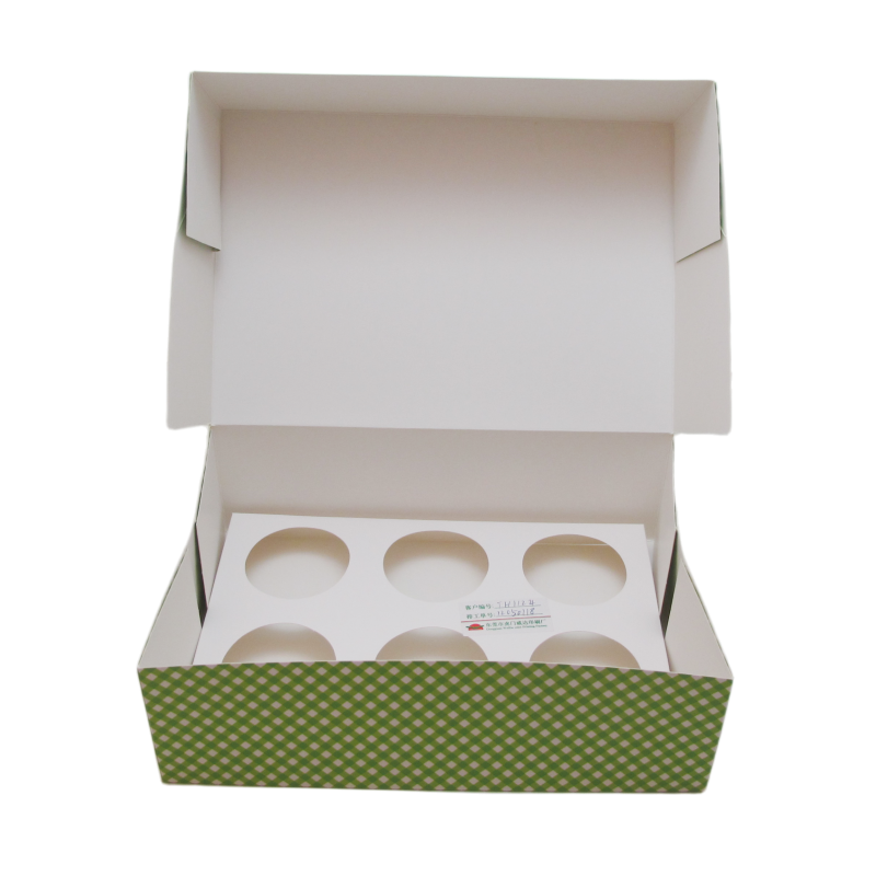 Custom Luxury Bakery Box 6 Count Cupcake Box Muffin Pastry Paper Packaging Box With Insert